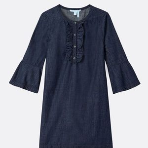 Draper James Chambray Ruffle Shift Dress
